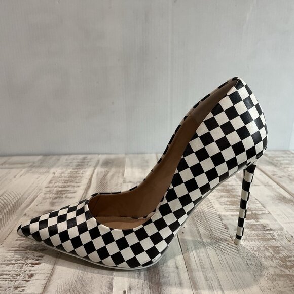 Steve Madden Vala Checkerboard Black White Stiletto Heels Size 10 M ~ NWOB - Picture 7 of 11